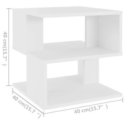 vidaXL fehér forgácslap kisasztal 40 x 40 x 40 cm