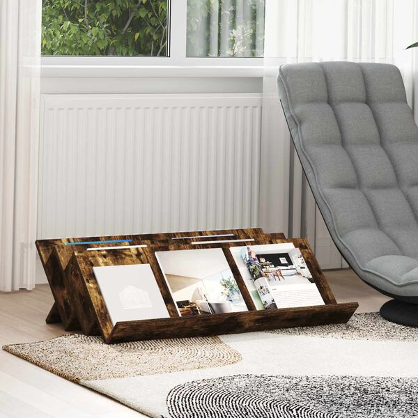 vidaXL Magazin &aacute;llv&aacute;ny F&uuml;st&ouml;lt t&ouml;lgy 90 x 53 x 28,5 cm Faanyag