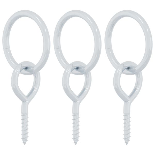 vidaXL 3 db ez&uuml;stsz&iacute;nű ac&eacute;l l&oacute;k&ouml;tőgyűrű szemes csavarokkal