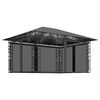 vidaXL antracit pavilon sz&uacute;nyogh&aacute;l&oacute;val/LED f&eacute;nyf&uuml;z&eacute;rrel 4 x 3 x 2,73 m