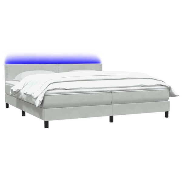 vidaXL vil&aacute;gossz&uuml;rke b&aacute;rsony rug&oacute;s &eacute;s LED-es &aacute;gy matraccal 180x210 cm