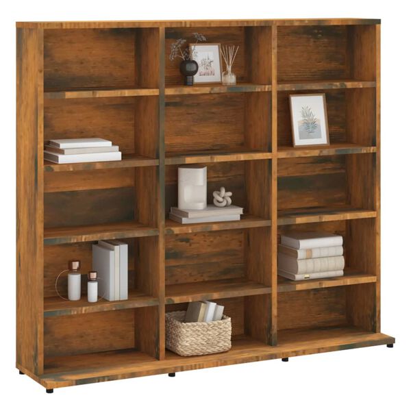 vidaXL füstös tölgy színű szerelt fa CD-szekrény 100 x 23 x 89,5 cm