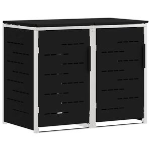 vidaXL Kerekes Hullad&eacute;kgyűjtő T&aacute;rol&aacute;s for 2 Bins 240L Fekete