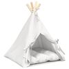vidaXL Kiskedvenc teepee p&aacute;rn&aacute;val Feh&eacute;r 40 x 40 x 50 cm Poli&eacute;szter