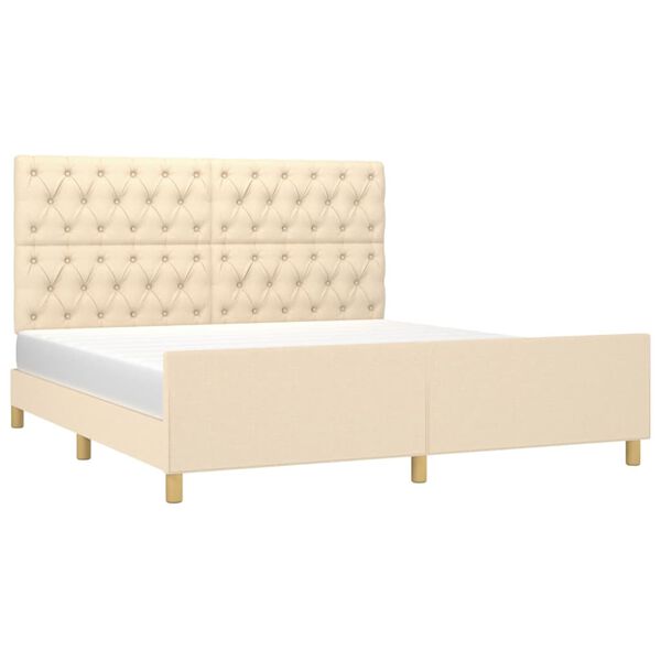 vidaXL kr&eacute;msz&iacute;nű sz&ouml;vet &aacute;gykeret matrac n&eacute;lk&uuml;l 160 x 200 cm