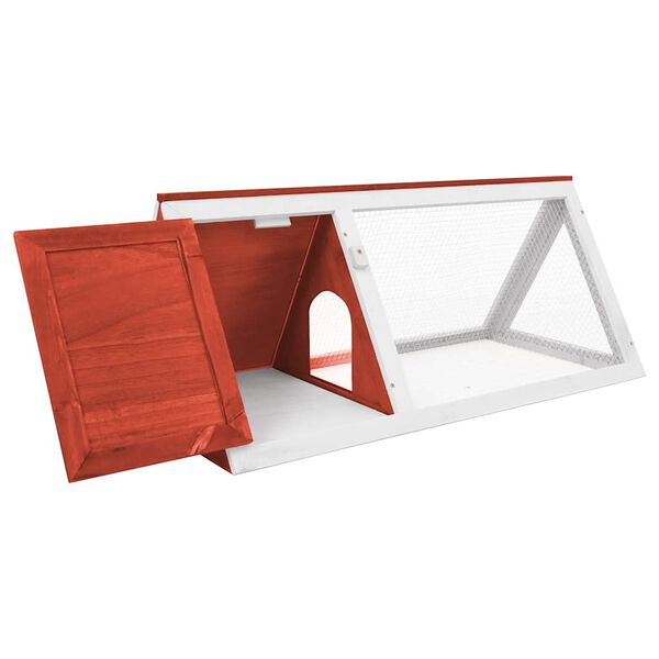 vidaXL piros fa nyúlketrec/állatketrec