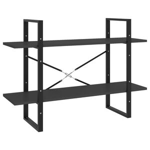 vidaXL k&eacute;tszintes sz&uuml;rke szerelt fa k&ouml;nyvszekr&eacute;ny 100 x 30 x 70 cm