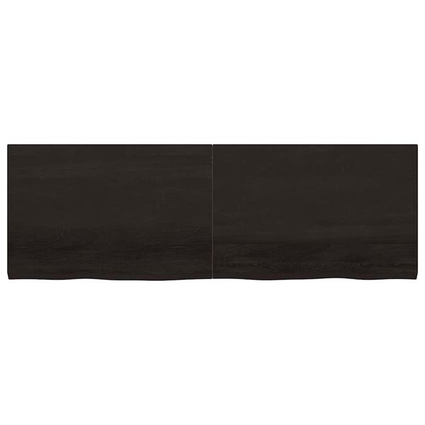 vidaXL s&ouml;t&eacute;tbarna kezelt t&ouml;m&ouml;r t&ouml;lgyfa fali polc 180 x 60 x (2-4) cm