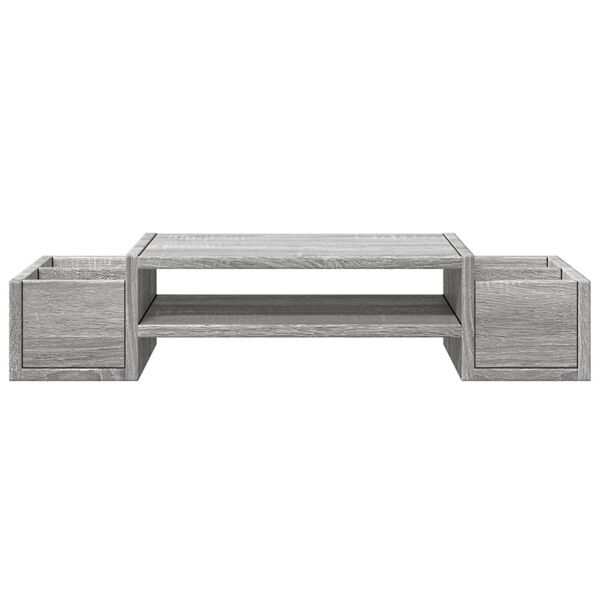 vidaXL szürke sonoma szerelt fa monitorállvány tárolóval 70x27x15 cm