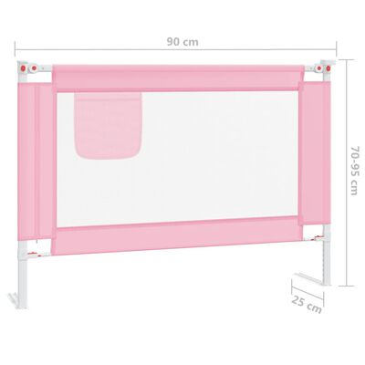 vidaXL rózsaszín szövet biztonsági leesésgátló 90 x 25 cm