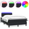 vidaXL fekete b&aacute;rsony rug&oacute;s &eacute;s LED-es &aacute;gy matraccal 120x210 cm
