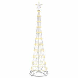 vidaXL LED Kar&aacute;csonyi Fenyő Meleg feh&eacute;r 51 x 51 x 190 cm F&eacute;m