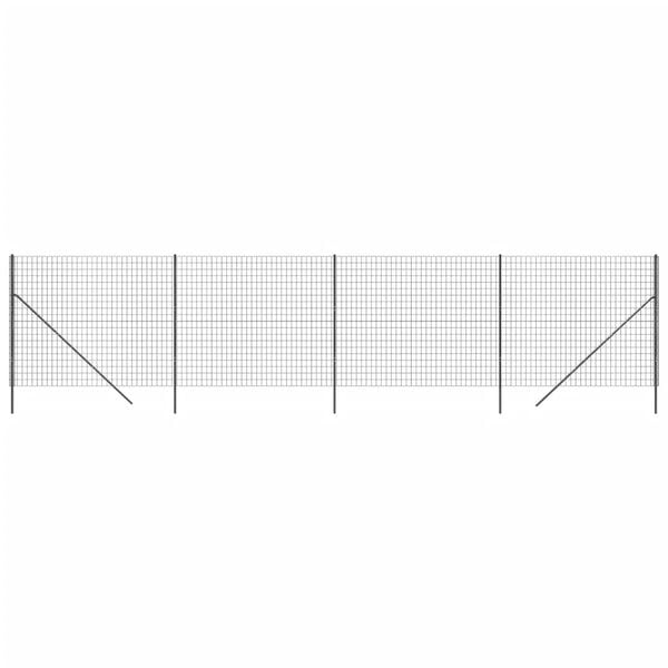 vidaXL antracitszürke horganyzott acél dróthálós kerítés 2x10 m