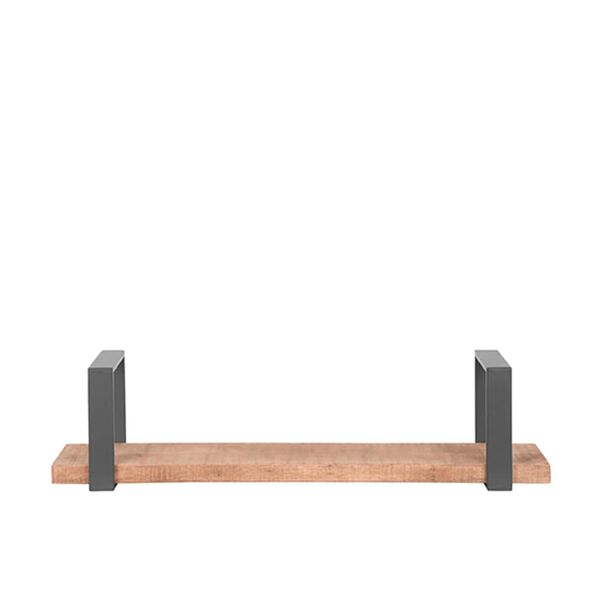 LABEL51 Slam L-es m&eacute;retű fa &eacute;s &eacute;getett ac&eacute;l fali polc 80 x 23 x 20 cm
