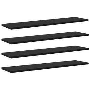 vidaXL Polcos k&ouml;nyvespolc 4 pcs Fekete 80 x 20 x 1,5 cm Faanyag
