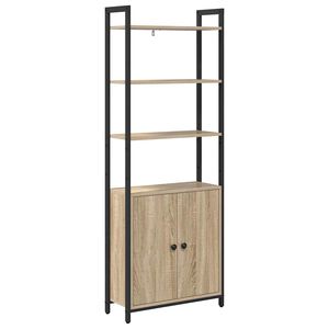 vidaXL K&ouml;nyvespolc 6 szintes 60 x 24 x 161 cm Szerelt Fa Sonoma t&ouml;lgy