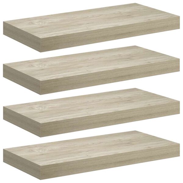 vidaXL 4 db t&ouml;lgysz&iacute;nű MDF lebegő fali polc 50 x 23 x 3,8 cm