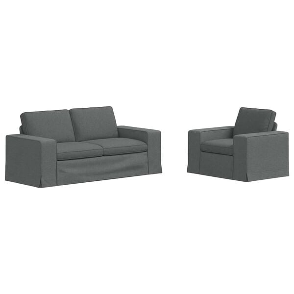 vidaXL Kanap&eacute; 2 pcs S&ouml;t&eacute;tsz&uuml;rke 182 x 80 x 82 cm sz&ouml;vet