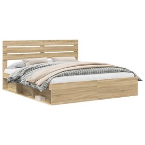 vidaXL &Aacute;gykeret fejt&aacute;ml&aacute;val Sonoma 200 x 200 cm T&ouml;m&ouml;r fenyőfa