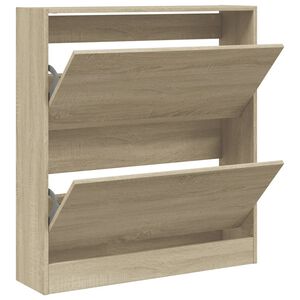 vidaXL sonoma t&ouml;lgy sz&iacute;nű szerelt fa cipőszekr&eacute;ny 80 x 21 x 87,5 cm