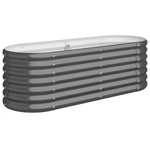 vidaXL antracitsz&uuml;rke horganyzott ac&eacute;l kerti magas&aacute;gy&aacute;s 114x40x36 cm