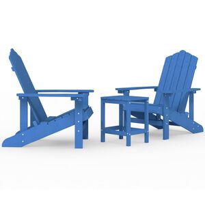 vidaXL v&iacute;zk&eacute;k HDPE kerti adirondack sz&eacute;kek asztallal