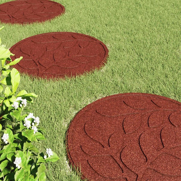 vidaXL L&eacute;pőkő 6 pcs Piros &Oslash; 44 x 2 cm Gumi