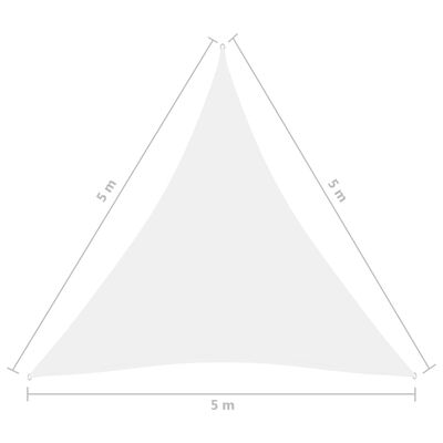 vidaXL fehér háromszögű oxford-szövet napvitorla 5 x 5 x 5 m