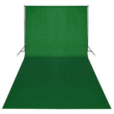 vidaXL stúdiófelszerelés 600 x 300 cm-es zöld háttérrel és lámpákkal