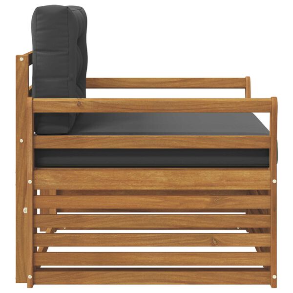 vidaXL K&uuml;lt&eacute;ri kanap&eacute; szett T&ouml;m&ouml;r ak&aacute;cfa &eacute;s poli&eacute;szter Term&eacute;szetes