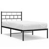 vidaXL fekete f&eacute;m &aacute;gykeret fejt&aacute;ml&aacute;val 100 x 200 cm