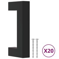 vidaXL 20 db fekete rozsdamentes acél szekrényfogantyú 64 mm