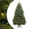 vidaXL Műanyag Hajtogat&oacute;s Kar&aacute;csonyfa 300 LED Z&ouml;ld 270 cm PVC &eacute;s Ac&eacute;l