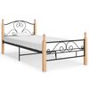 vidaXL fekete f&eacute;m &aacute;gykeret 90 x 200 cm