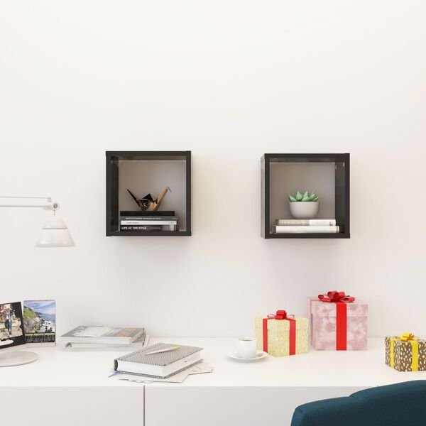 vidaXL 2 db sz&uuml;rke fali kockapolc 26 x 15 x 26 cm