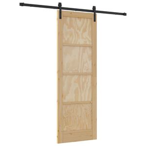 vidaXL Cs&uacute;sz&oacute; ajt&oacute; 73,5 x 211 cm T&ouml;m&ouml;r Fenyőfa Term&eacute;szetes &eacute;s Fekete