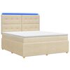 vidaXL LED Boxspring &Aacute;gy Mattal Kr&eacute;msz&iacute;nű 140 x 200 cm Sz&ouml;vet