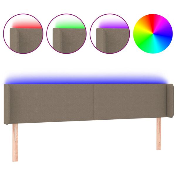 vidaXL t&oacute;psz&iacute;nű sz&ouml;vet LED-es fejt&aacute;mla 183 x 16 x 78/88 cm