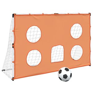 vidaXL gyerekfocikapu c&eacute;lz&oacute;szőnyeggel &eacute;s labd&aacute;val 182 x 62 x 118 cm