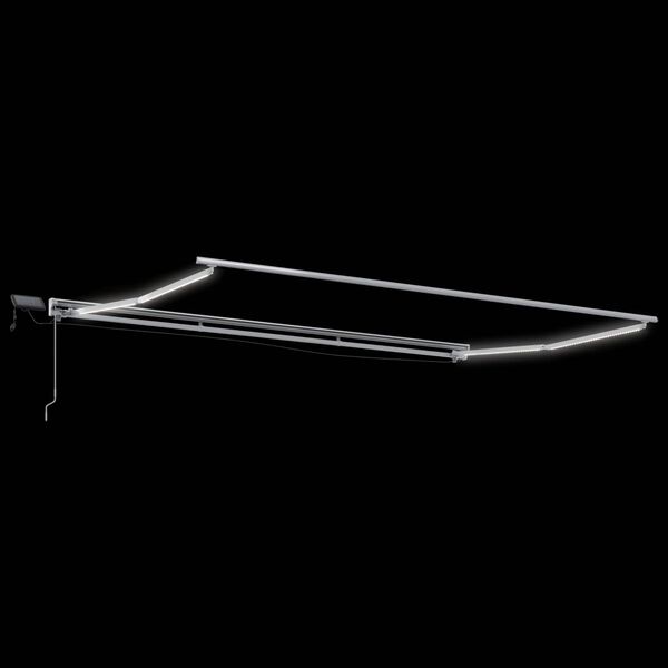 vidaXL K&eacute;zi napellenző keret LED vil&aacute;g&iacute;t&aacute;ssal Feh&eacute;r 5 x 3 m Alum&iacute;nium