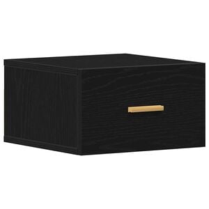 vidaXL Fali &eacute;jjeli szekr&eacute;ny Fekete t&ouml;lgy 35 x 35 x 20 cm Faanyag