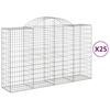 vidaXL 25 db &iacute;ves horganyzott vas gabion kos&aacute;r 200x50x120/140 cm