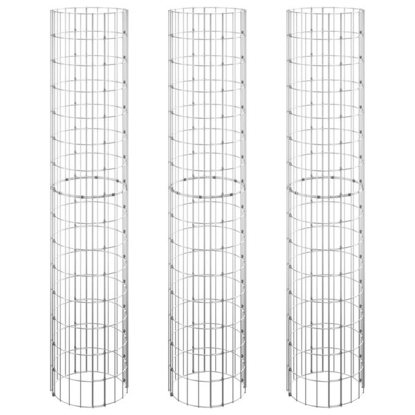 vidaXL 3 db kör alakú horganyzott acél gabion magaságyás Ø30 x 150 cm