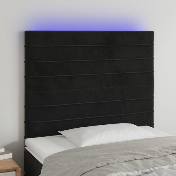 vidaXL fekete b&aacute;rsony LED-es fejt&aacute;mla 80x5x118/128 cm