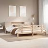 vidaXL t&ouml;m&ouml;r fenyőfa k&ouml;nyvespolcos &aacute;gy matrac n&eacute;lk&uuml;l 180 x 200 cm