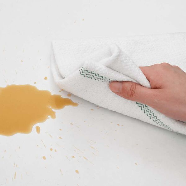 vidaXL 5 db feh&eacute;r tiszt&iacute;t&oacute; kendők z&ouml;ld cs&iacute;kokkal 50 x 60 cm