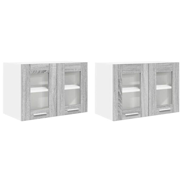 vidaXL F&uuml;ggő szekr&eacute;ny 2 pcs Sz&uuml;rke Sonoma 60 x 31 x 40 cm Faanyag