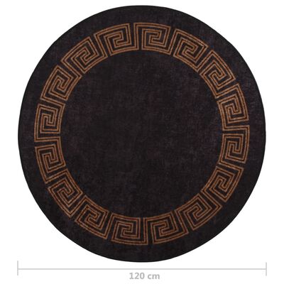 vidaXL fekete és arany csúszásmentes mosható szőnyeg φ 120 cm
