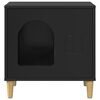 vidaXL Macska H&aacute;z Fekete 51 x 30 x 52 cm Faanyag