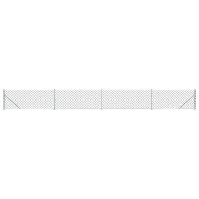 vidaXL ezüstszínű drótkerítés illesztőperemmel 0,8 x 10 m